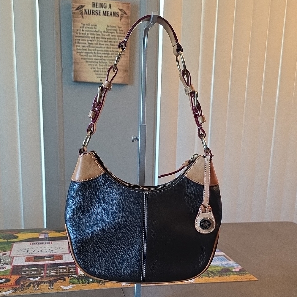 Dooney & Bourke Brown and Tan All-Weather Shoulder Bag-EUC